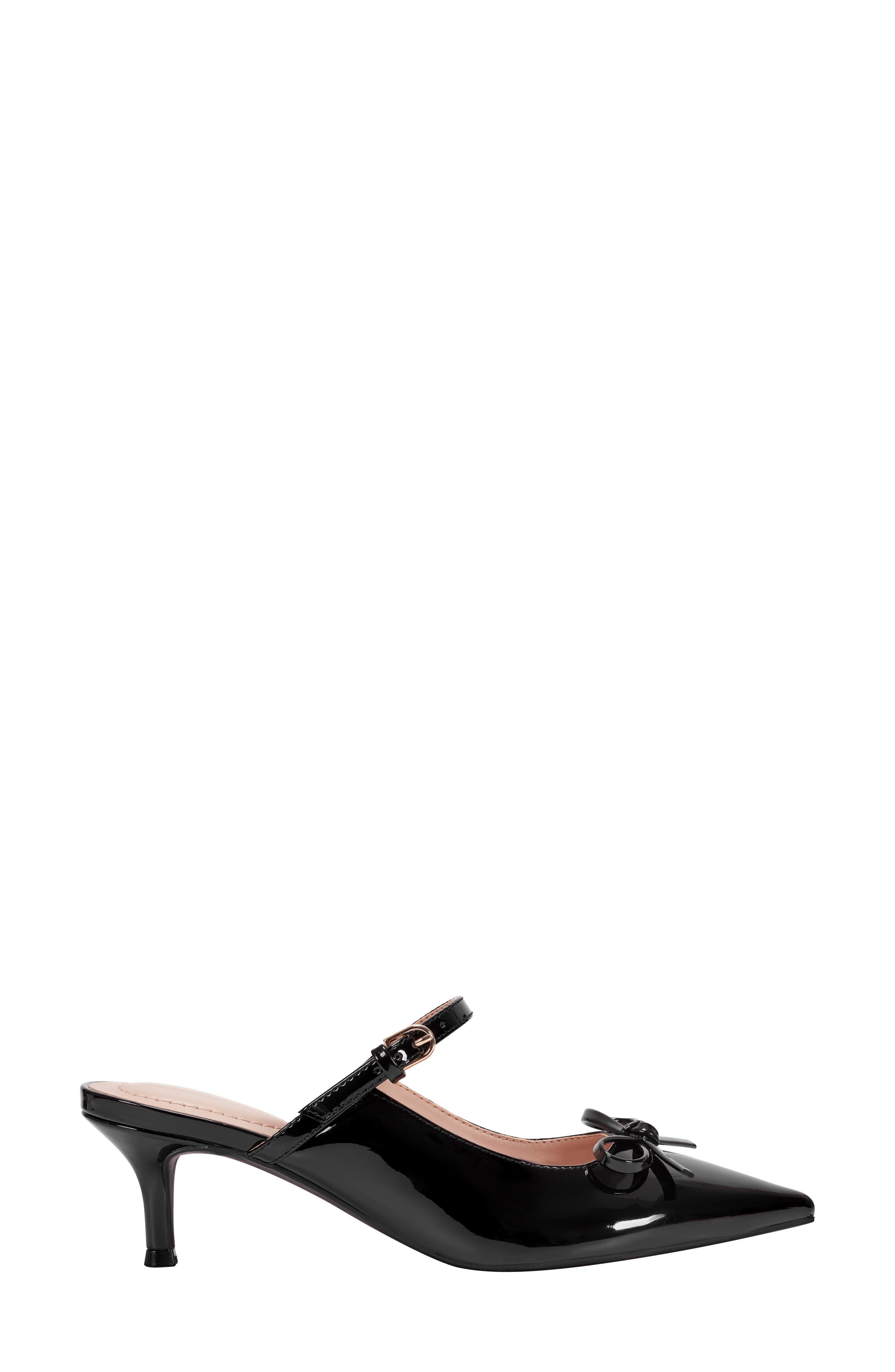 Bandolino Moss Patent Kitten Heel Mule, Alternate, color, Black