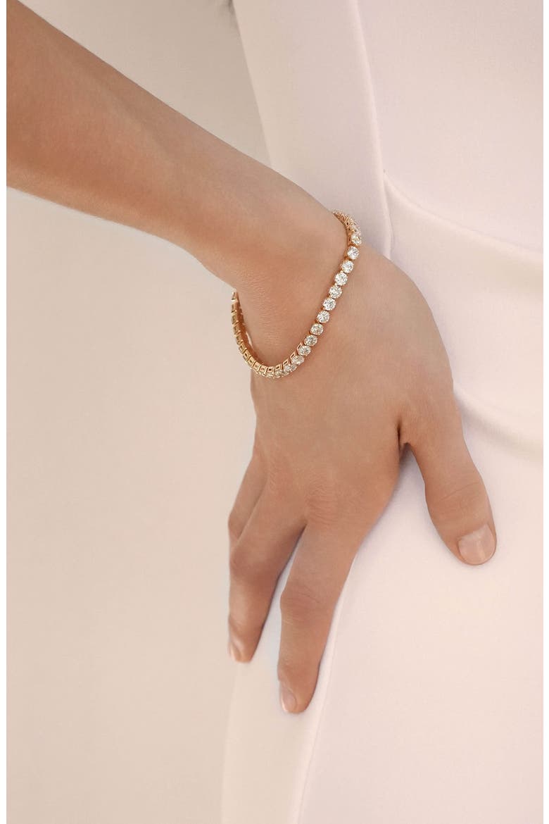 Single Row Cubic Zirconia Tennis Bracelet, Alternate, color, GOLD