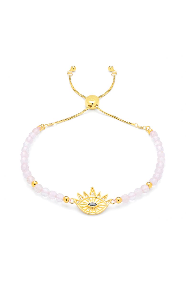 Seven Saints Heart Healing Evil Eye Bracelet, Main, color, Gold