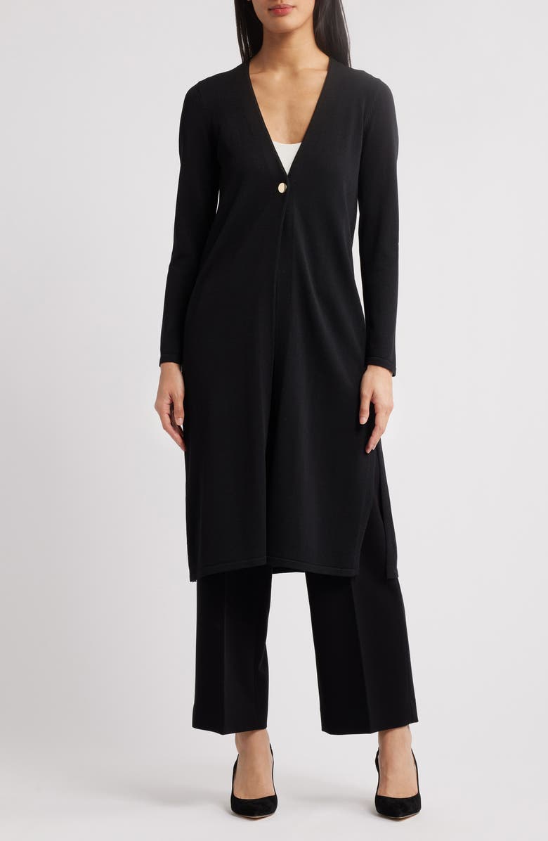Anne Klein One-Button Duster Cardigan, Main, color,