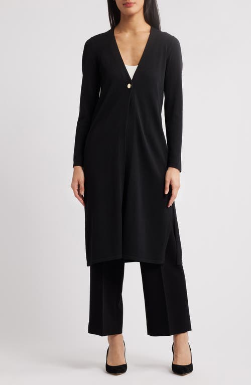 Anne Klein One-button Duster Cardigan In Anne Black