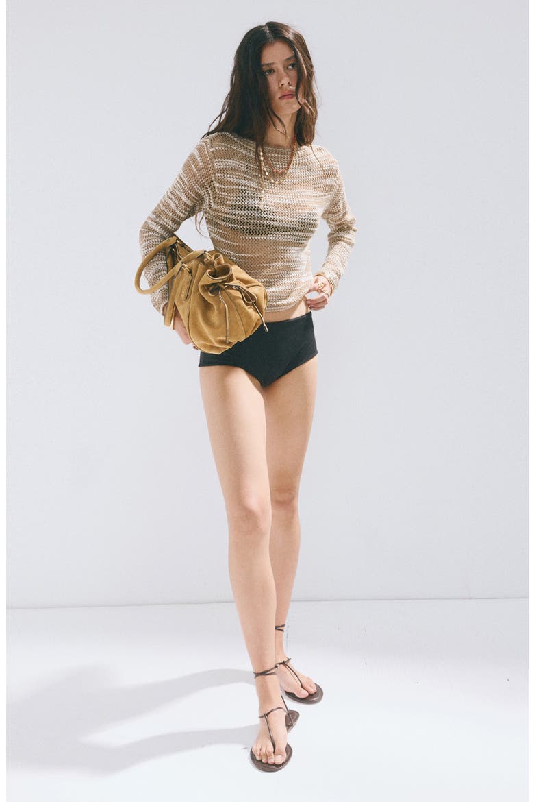 Long Sleeve Cover-Up Shirt, Alternate, color, MEDIUM BROWN