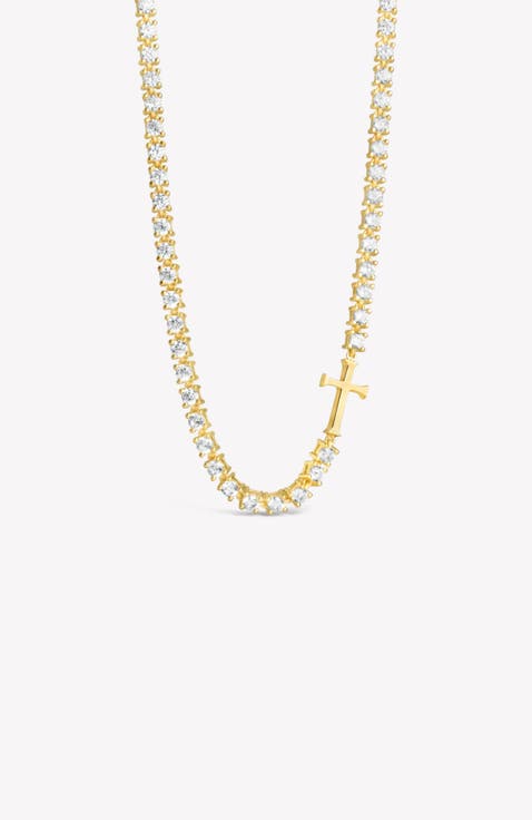 Luminous Cross Tennis Necklace