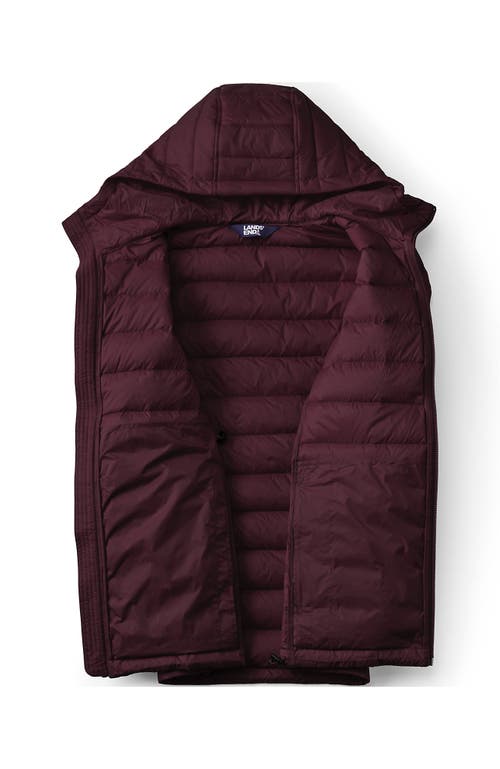 Lands' End Wanderweight Ultralight Packable Hooded Down Jacket In Burgundy