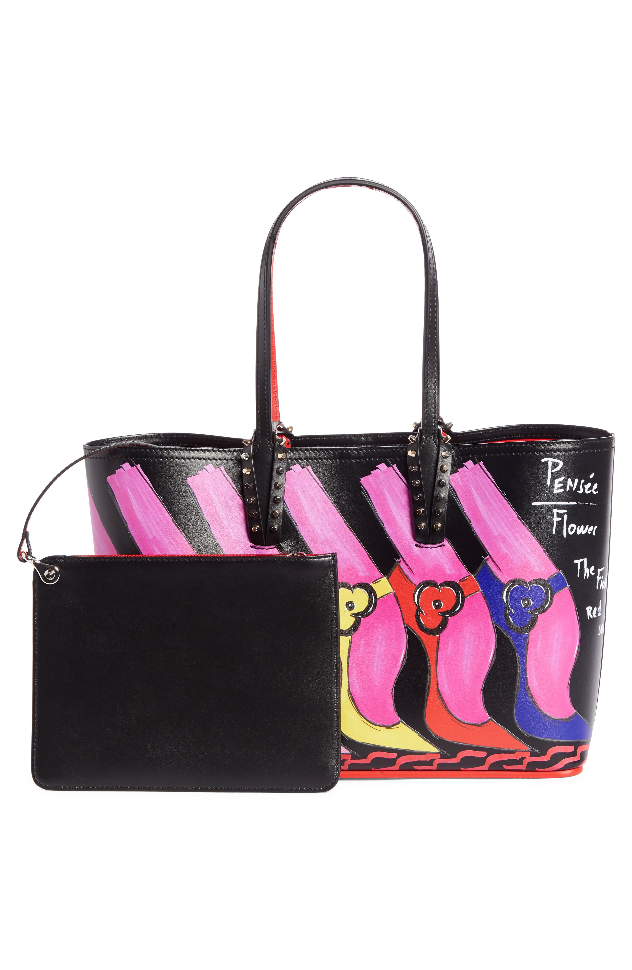 Christian Louboutin Small Cabata Pensée Leather Tote, Alternate, color, 