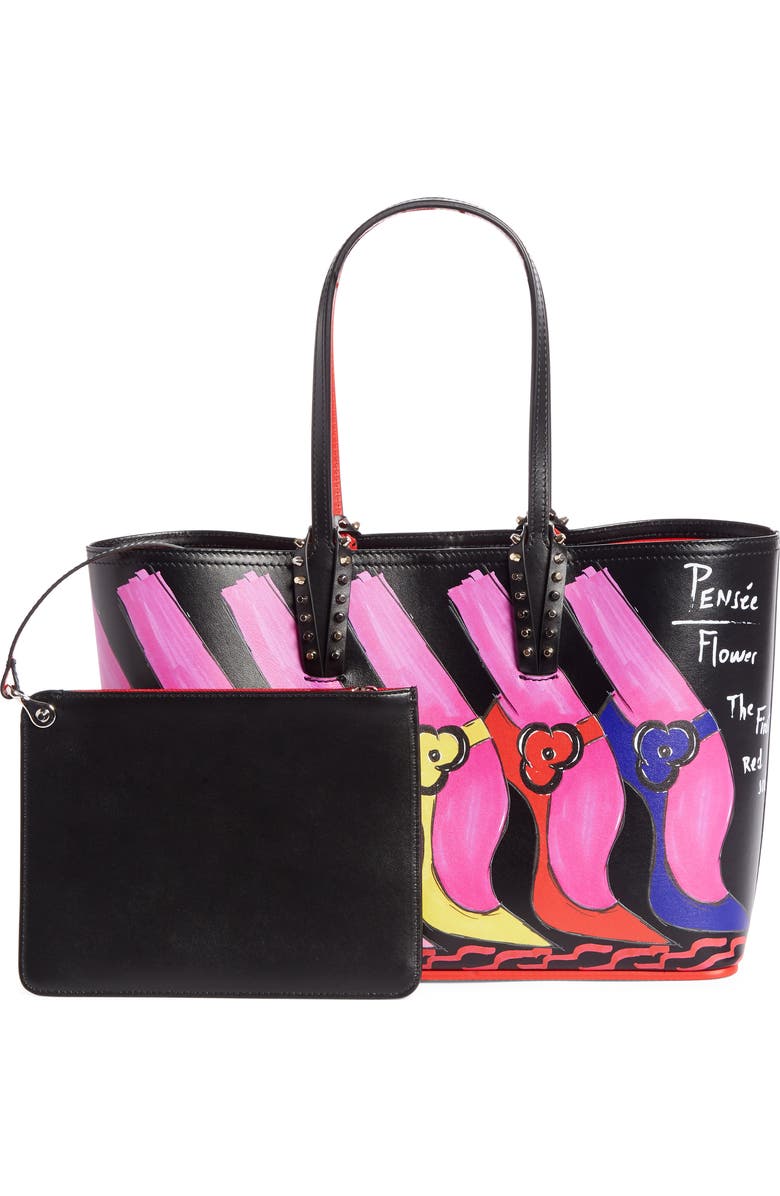 Christian Louboutin Small Cabata Pensée Leather Tote, Alternate, color,