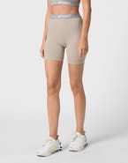 PLEIN SPORT Rib Seamless Biker Shorts Logo Women