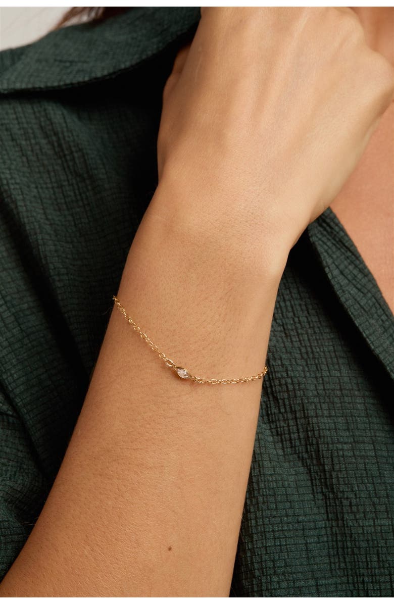 Set & Stones Marquise Birthstone Bracelet, Alternate, color, Gold / June