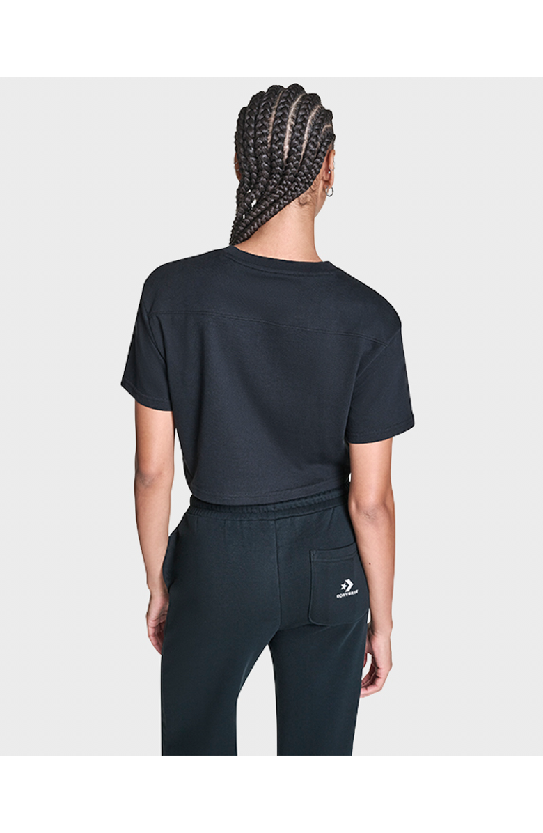 Converse Star Chevron Cropped T-Shirt, Alternate, color, Converse Black