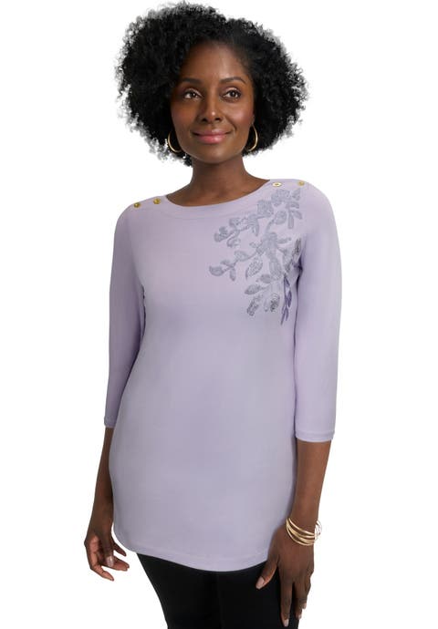 Stretch Cotton Boatneck Tunic