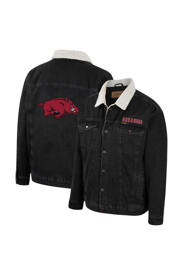Men's Colosseum x Wrangler Charcoal Arkansas Razorbacks Western Button-Up Denim Jacket, Main, color, Charcoal