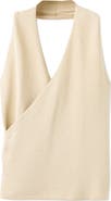 MANGO TEEN Metallic Cross Neck Fine Knit Top