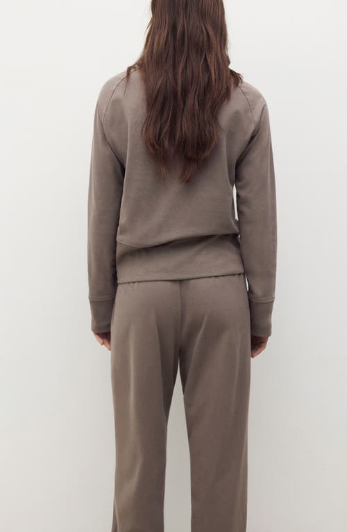 Mango Fluid Cotton Sweatshirt In Brown