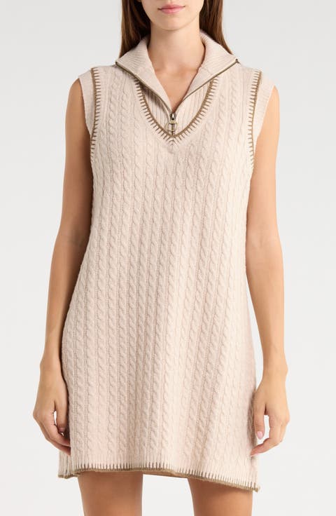 Rylynn Quarter-Zip Sleeveless Minidress