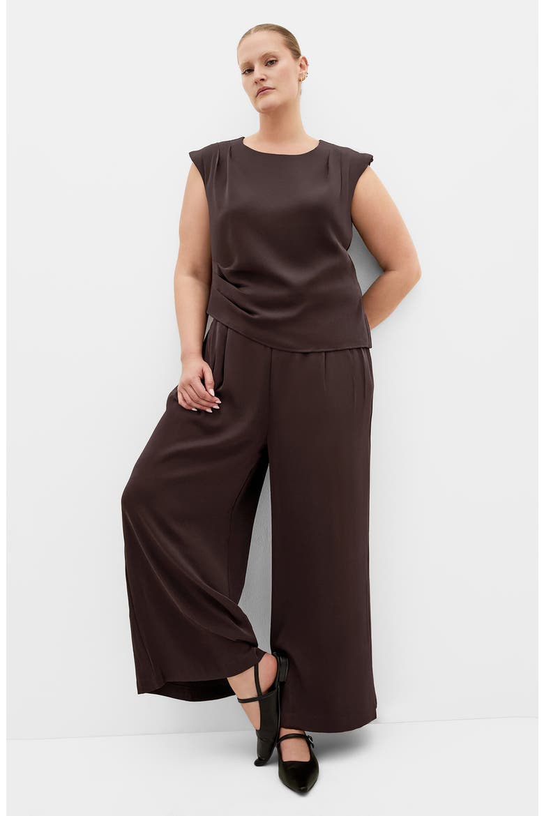 Jett Padded Shoulder Top, Alternate, color, ESPRESSO