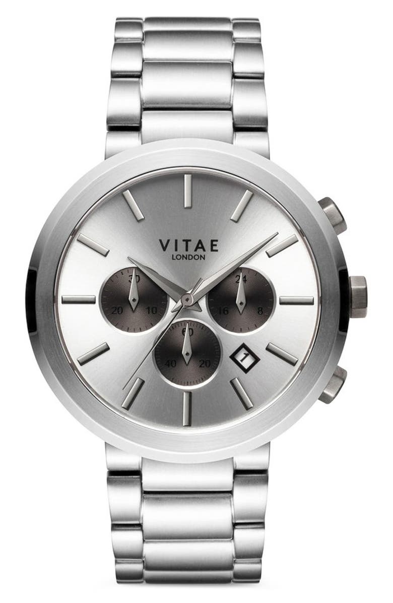 Vitae London Elmington Chronograph Bracelet Watch, 44mm, Main, color, 