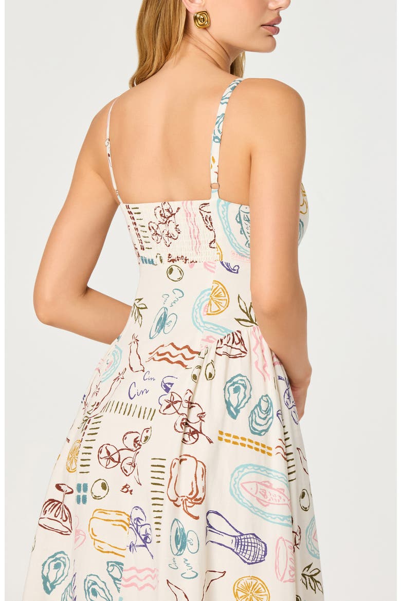 Ansley Mixed Print Dress, Alternate, color, OFF WHITE PICNIC