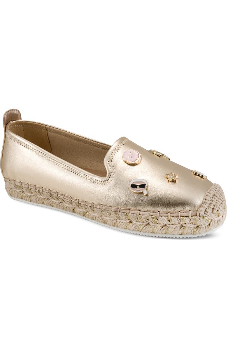 KARL LAGERFELD PARIS Michaela Macaron Espadrille Flat, Main, color, White Gold