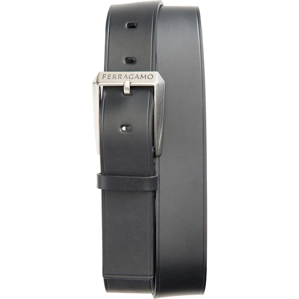 Ferragamo Fisse Leather Belt In Nero