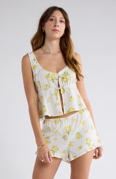 Tie Front Cotton Tank Top