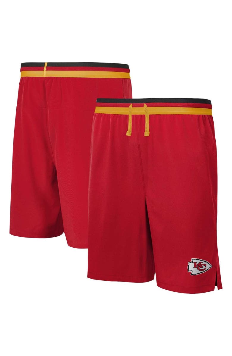 Outerstuff Men's Red Kansas City Chiefs Cool Down Tri-Color Elastic Training Shorts, Main, color, 