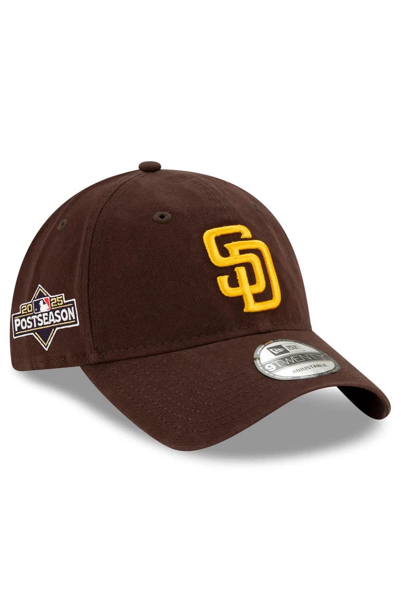 New Era Men's New Era Brown San Diego Padres 2025 MLB Postseason Side Patch 9TWENTY Adjustable Hat, Main, color, Brown