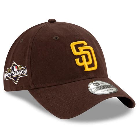 Men's New Era Brown San Diego Padres 2025 MLB Postseason Side Patch 9TWENTY Adjustable Hat
