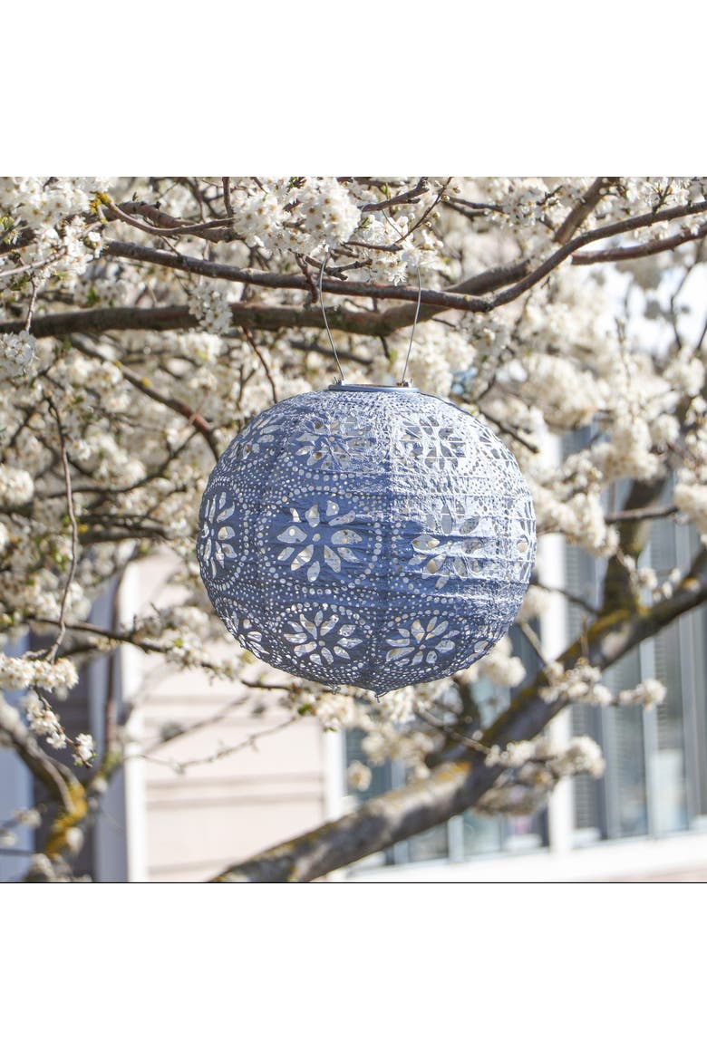 Soji Stella - Boho Globe Solar Lantern, Alternate, color, Metallic Blue