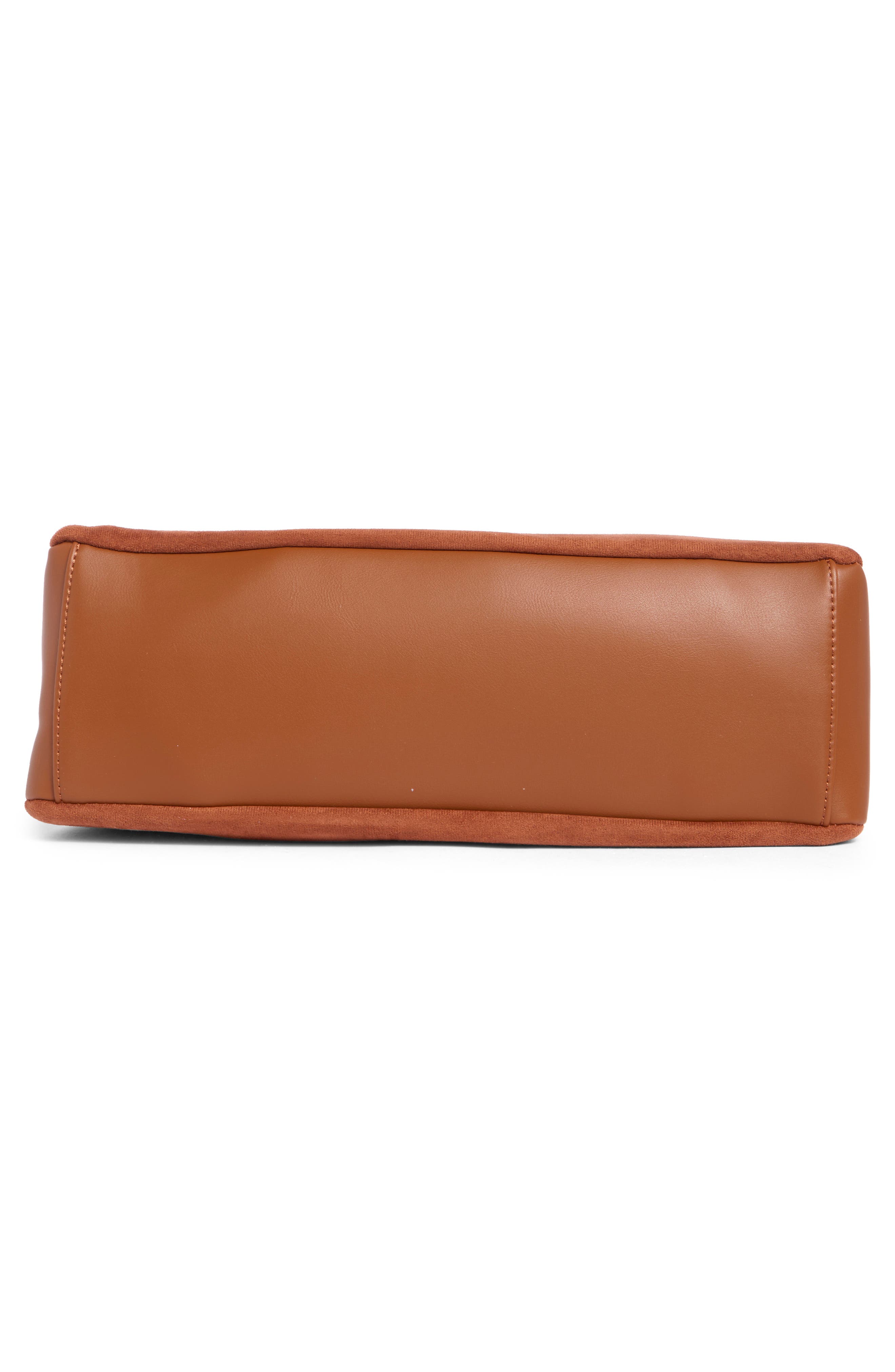 Faux Suede Shoulder Bag, Alternate, color, COGNAC