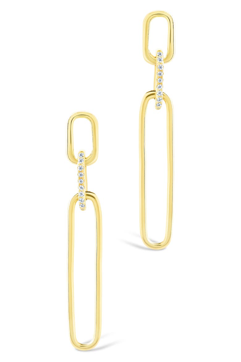 Chelle Cubic Zirconia Mix Link Drop Earrings, Alternate, color, GOLD