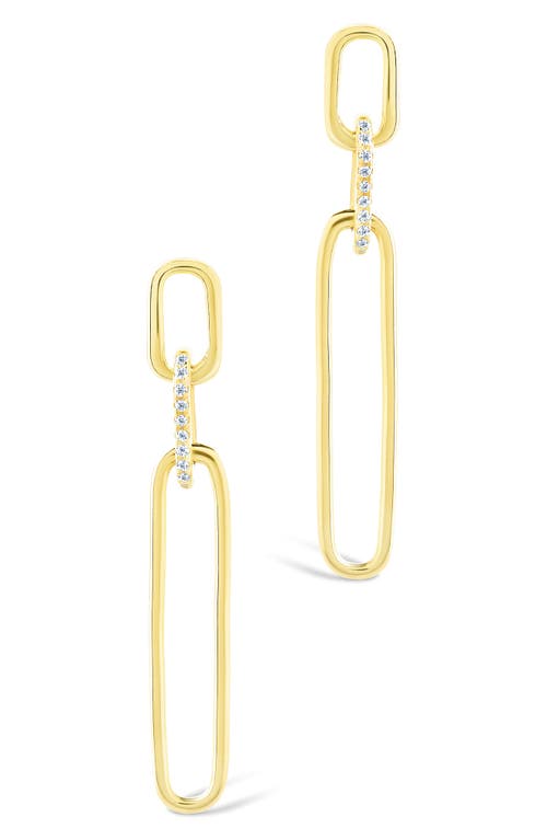 Sterling Forever Chelle Cubic Zirconia Mix Link Drop Earrings In Gold