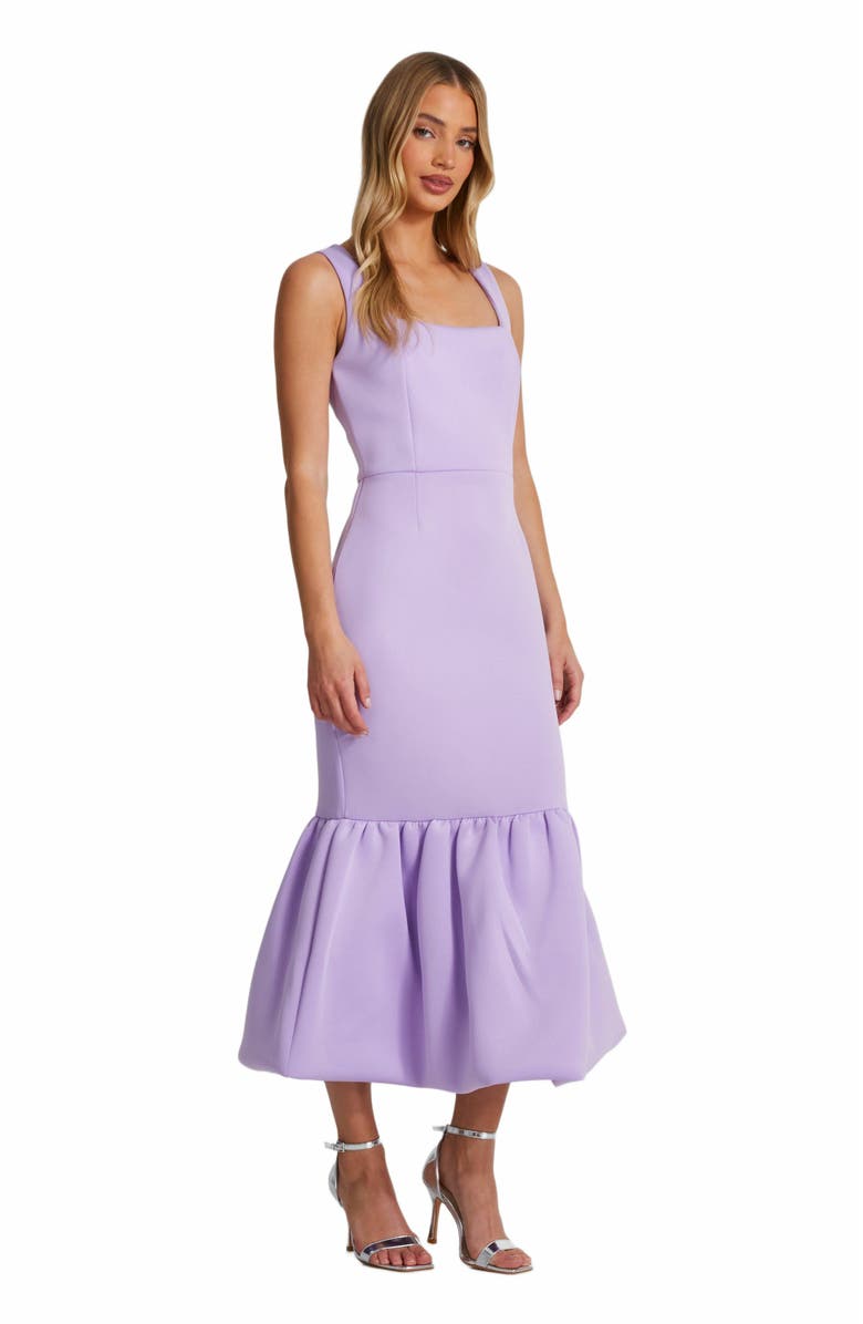 QUIZ Scuba Foam Square Neck Bubble Hem Maxi Dress, Alternate, color, 