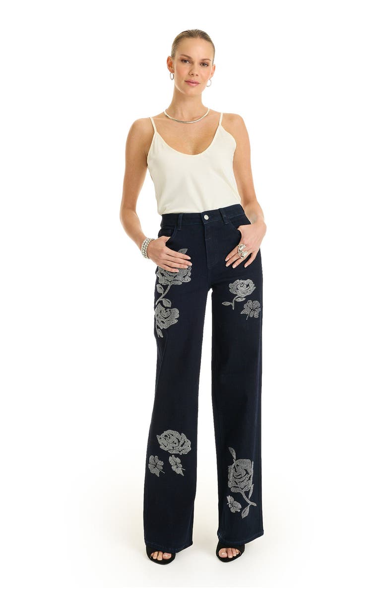 The Noli Shop Kate Crystal Rose Jean, Alternate, color, Indigo