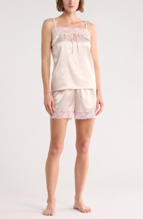 Sateen Lace Short Pajamas