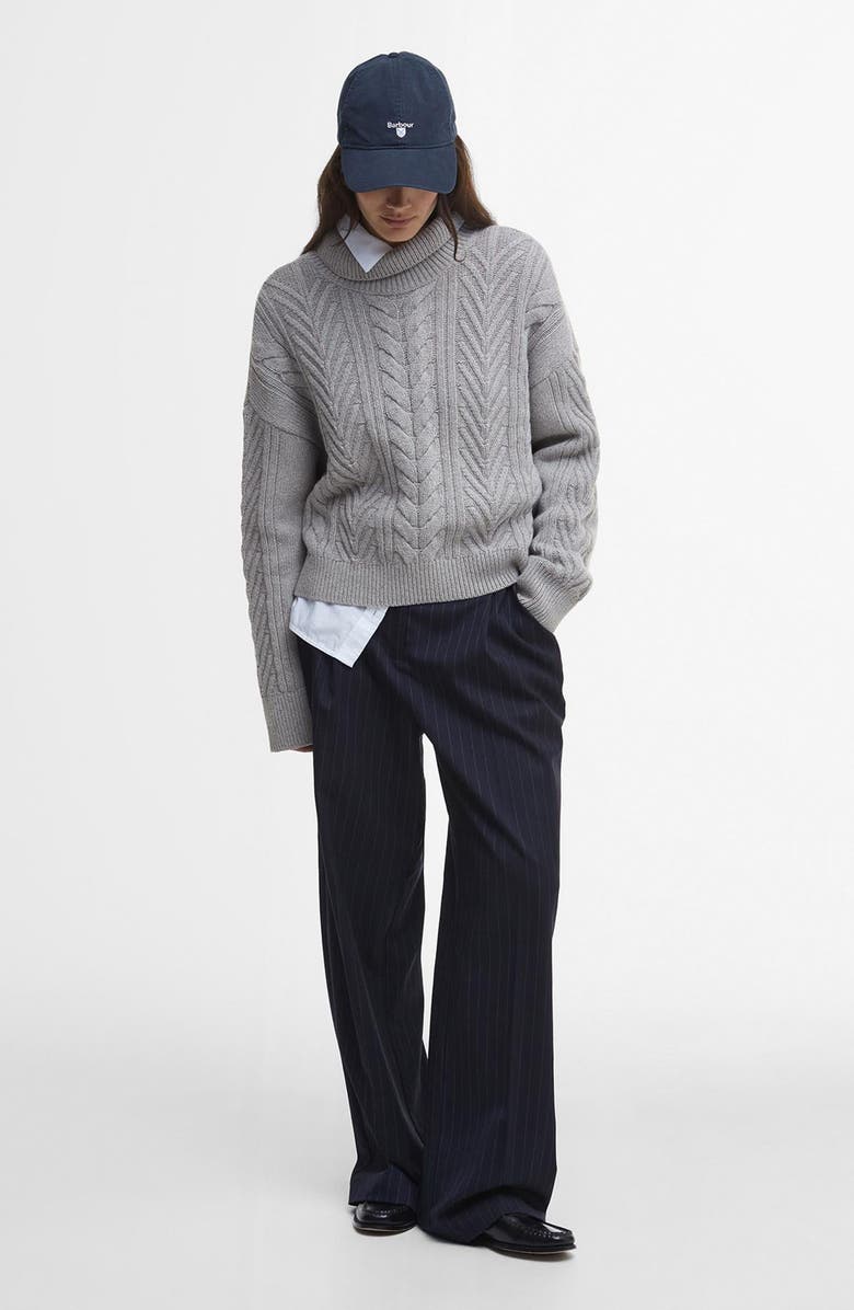 Barbour Beatrix Cable Knit Cotton & Wool Blend Sweater, Alternate, color,
