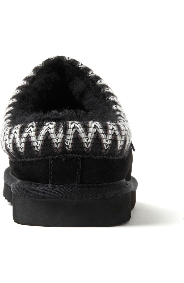 DEARFOAMS Fireside Grafton Genuine Shearling Clog Slipper with Embroidery, Alternate, color, Black
