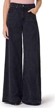PAIGE Cameron High Waist Release Hem Wide Leg Jeans