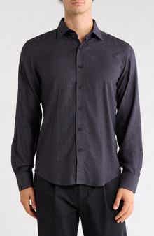 Abstract Print Stretch Lyocell Shirt