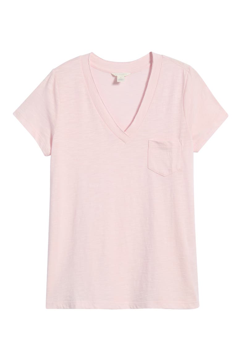 Cotton & Modal V-Neck T-Shirt, Alternate, color, PINK CAKE