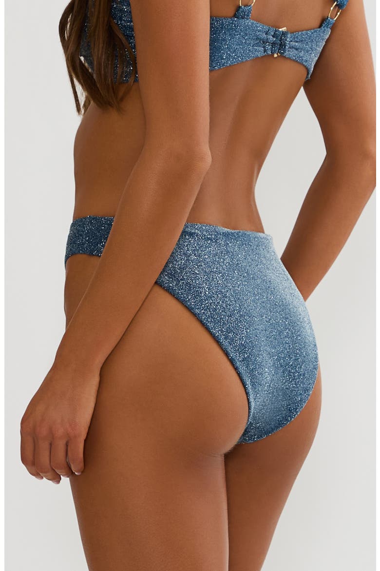 Amarie Metallic High Waist Bikini Bottoms, Alternate, color, SEASHELL ISLE SHINE