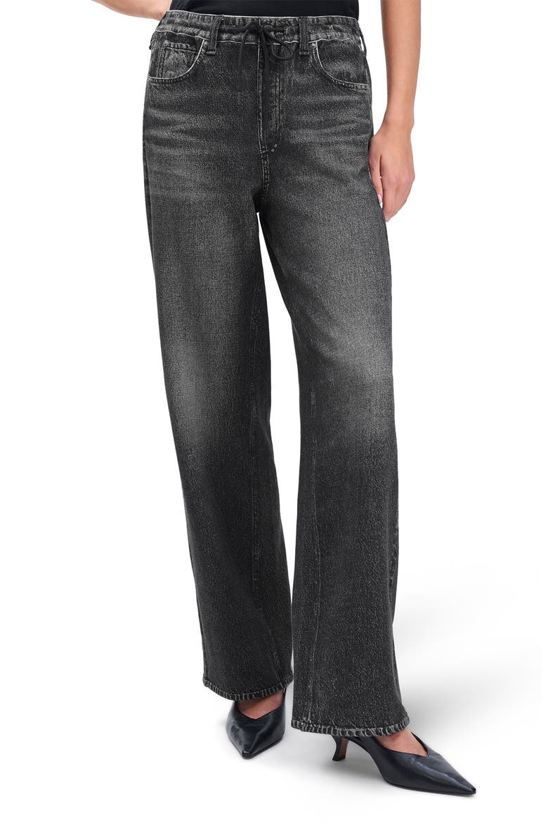 rb Miramar Pull-On Wide Leg Cotton Terry Sweatpant Jeans, Main, color, WSHBK