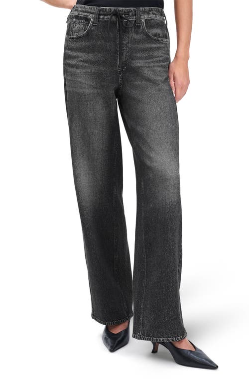 Rag & Bone Miramar Pull-on Wide Leg Cotton Terry Sweatpant Jeans In Black