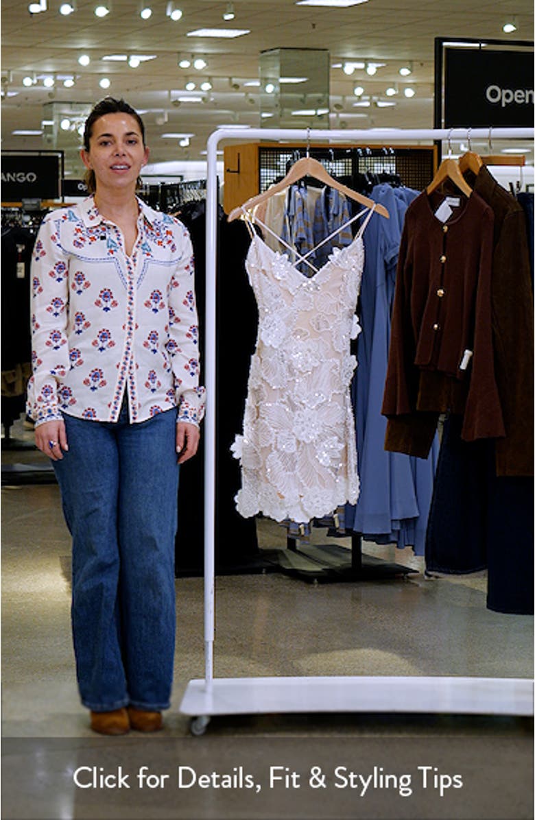 Renee Beaded Floral Appliqué Sleeveless Minidress, sales video thumbnail