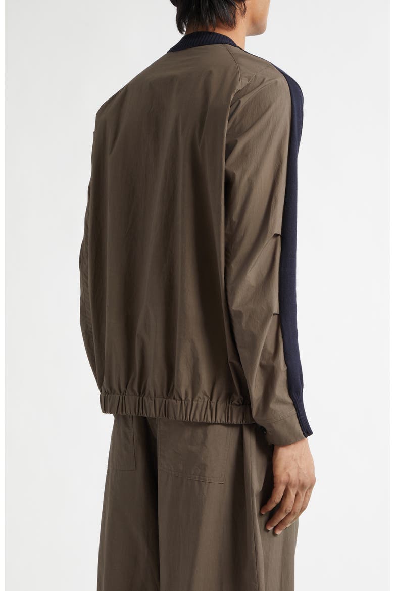 Cotton Typewriter Panel Sweater, Alternate, color, NAVY/ TAUPE