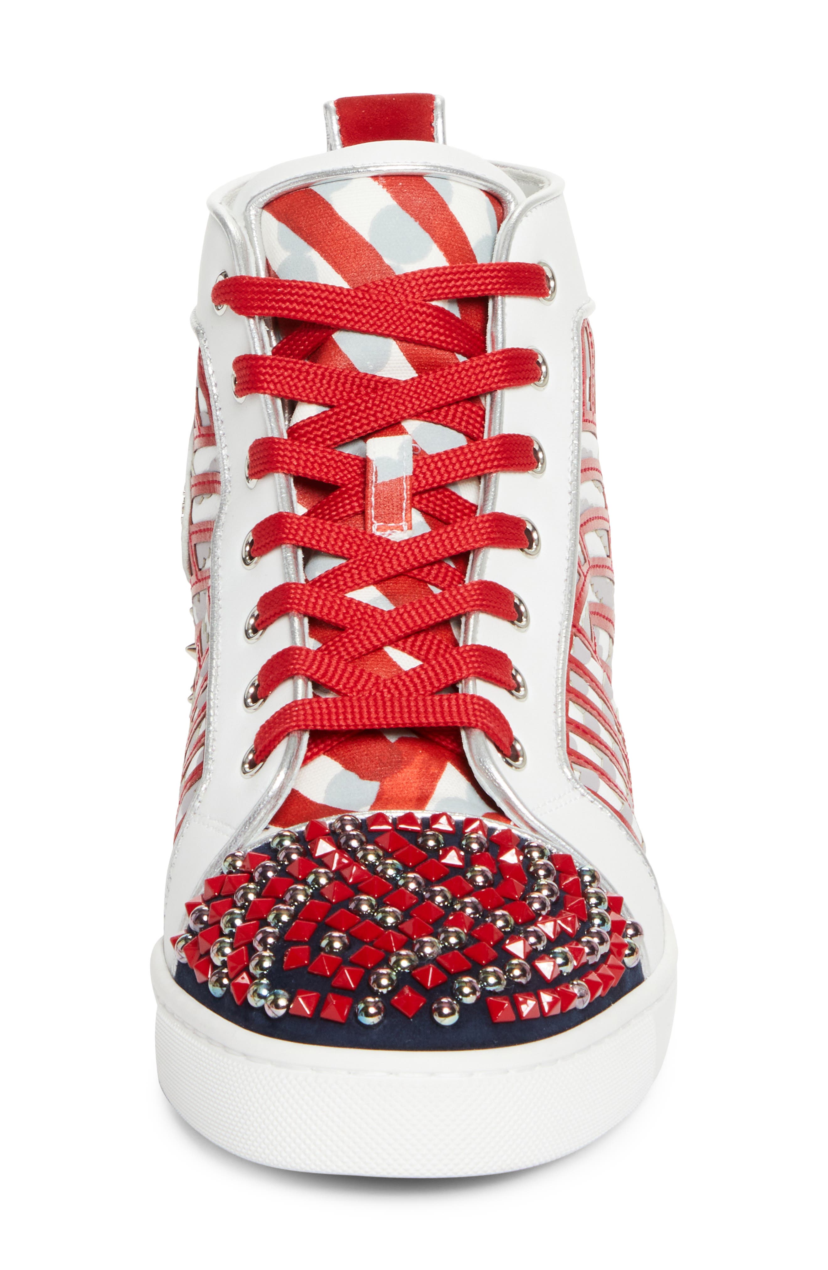 Christian Louboutin Louis No Limit Embellished High Top Sneaker, Alternate, color, Version Multi Loubi