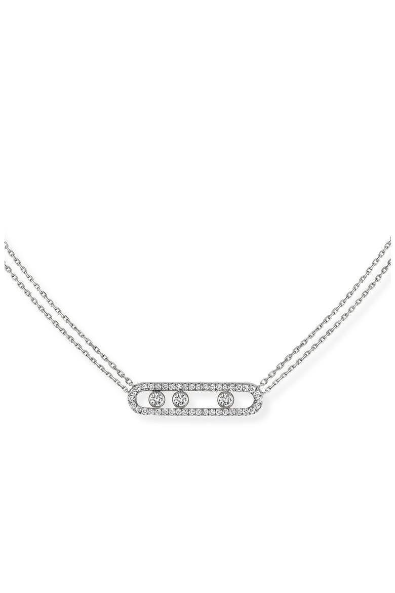 Move Pavé Diamond Pendant Necklace, Main, color, WHITE GOLD