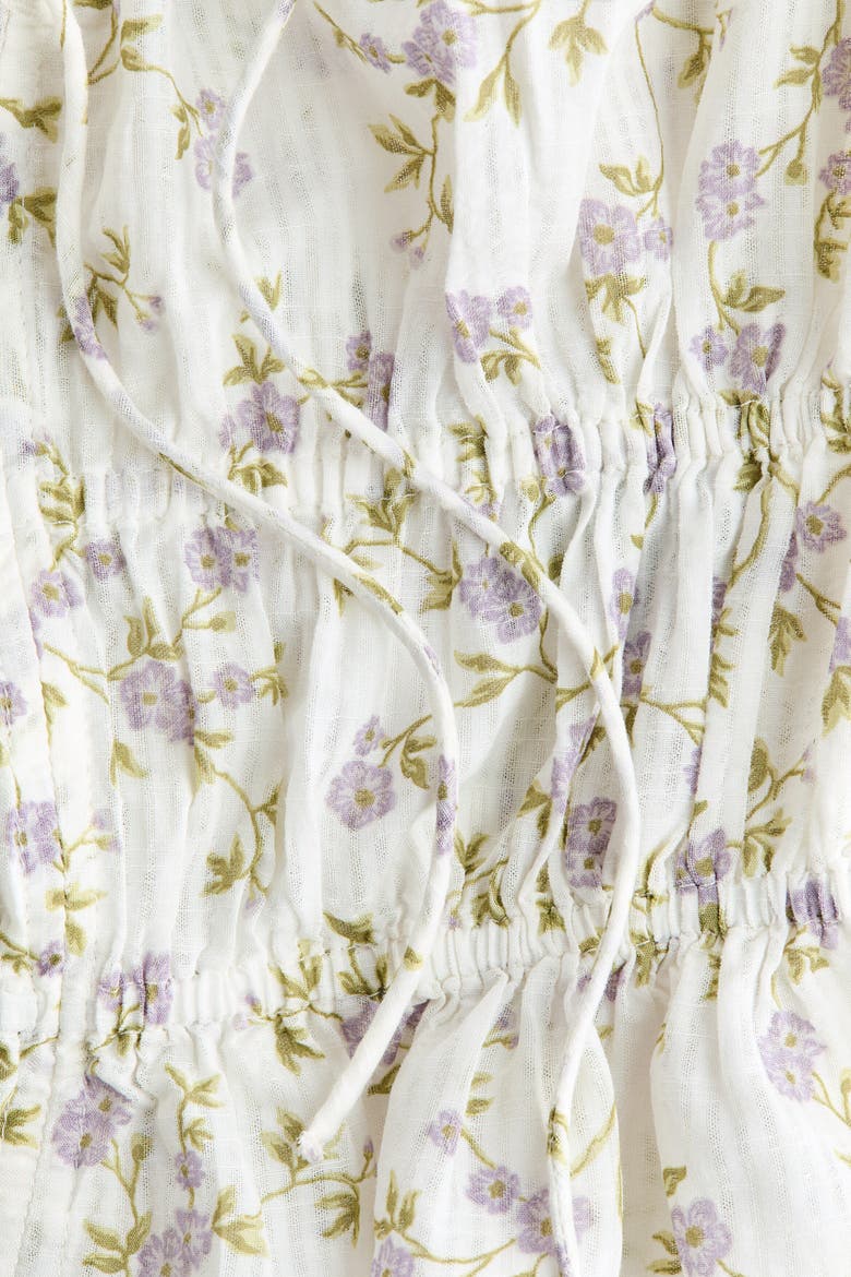 Top With Tie Shoulder Straps, Alternate, color, Ivory/floral