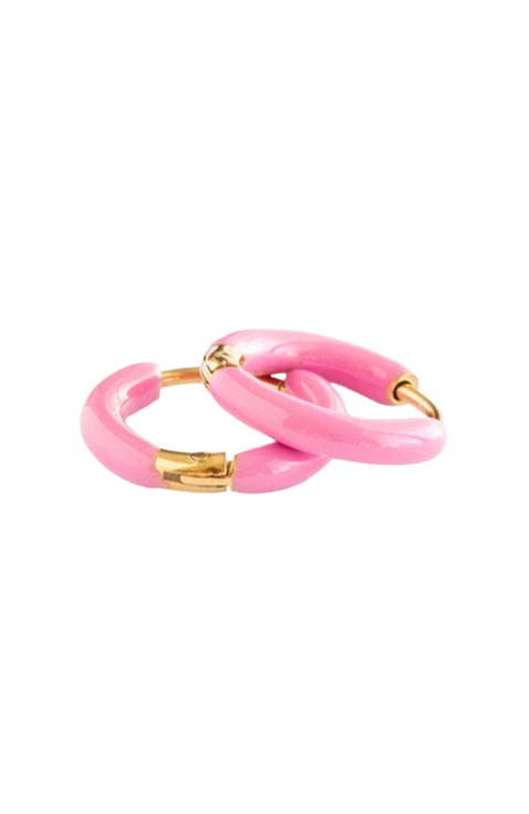 Enamel Hoop Earrings