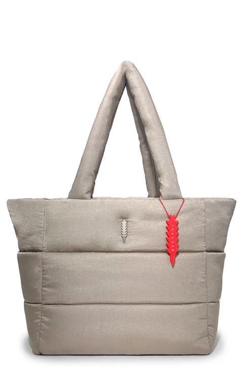 Quinn Metallic Quilted Nylon Tote