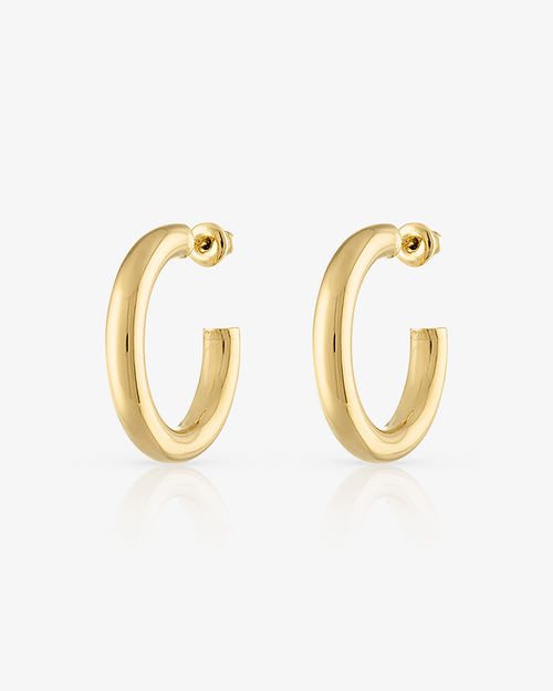 Ben Oni Small Open Hoop Earrings In Gold